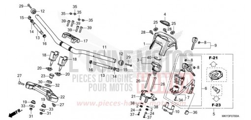 ROHRGRIFF/OBERE BRUECKE (CB650RA) CB650RAM de 2021